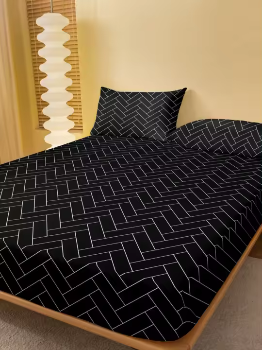 Manta De Cama Sanded Para Hombres Y Mujeres Estilo Simple Y Moda Impresión Four Seasons Para Hogar Y Hotel Material 100% Poliéster Geométrico - 1