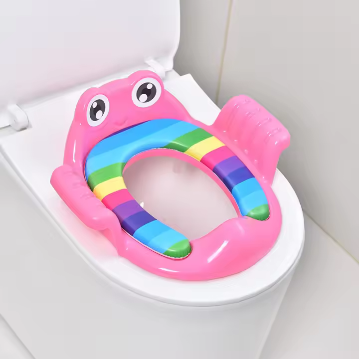 Asiento de inodoro para niños, inodoro auxiliar de entrenamiento para niños pequeños, inodoro acolchado, inodoro de mano grueso y cómodo para bebés - 1