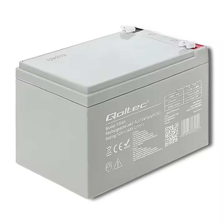 Qoltec 53045 agm battery  12v  14ah  max. 210a - 1