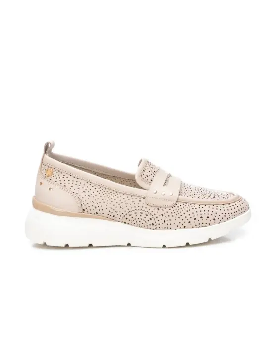 Zapatillas Carmela Piel  Mujer Beige - 1