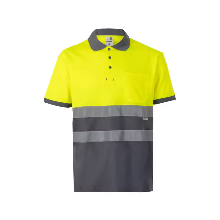 VELILLA 305513 Polo de Alta Visibilidad de algodón para tu seguridad, es Bicolor y de Manga Corta - 1