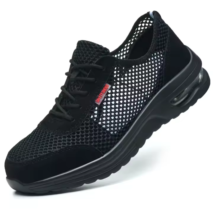 Zapatos De Seguridad Para Hombre Verano Malla Transpirable Con Punta De Acero Antideslizante Comodidad Al Trabajar Al Aire Libre - 1