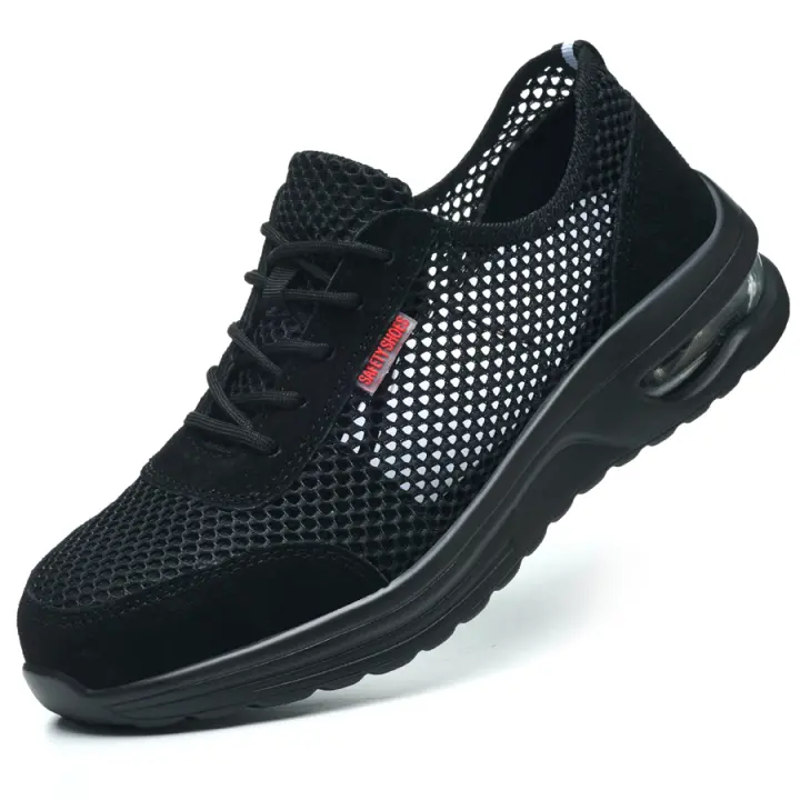 Zapatos De Seguridad Para Hombre Verano Malla Transpirable Con Punta De Acero Antideslizante Comodidad Al Trabajar Al Aire Libre - 1