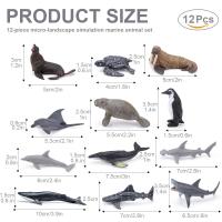 Modelos Decorativos De Animales Marinos Simulados 12 Piezas Incluyen Mantas Tiburones Blancos Walruses Ballenas Jorobadas Manaties Y Pingüinos Para Jardín - details 1