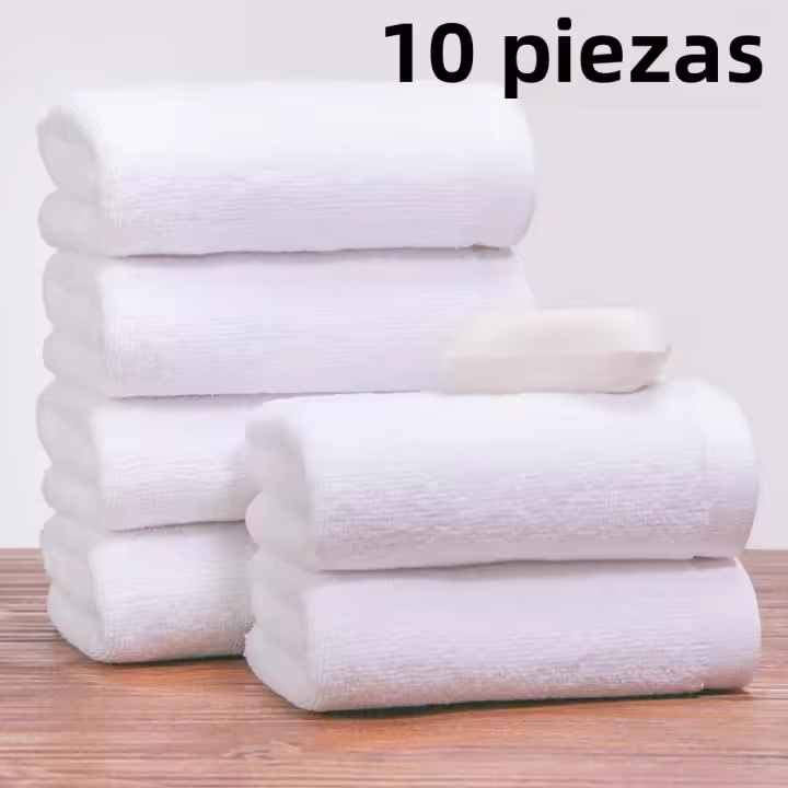 Toallas De Rociador Multifuncionales De Microfibra Suave Blanca 10 Piezas Toallas De Baño De Hotel Toallas De Mano Portátiles Para Limpieza - 1