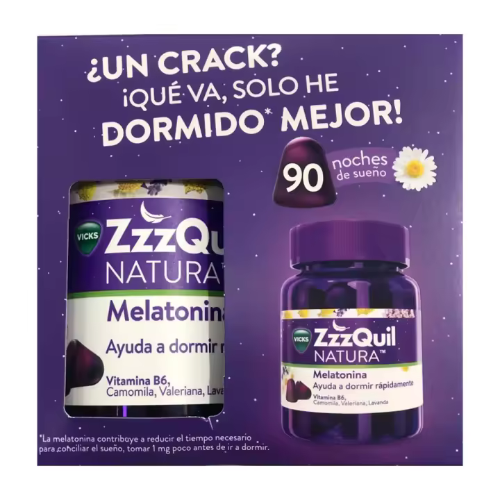 Vicks Zzz Quil Natura Melatonia+B6 60 + 30 Gominolas Pack - 1