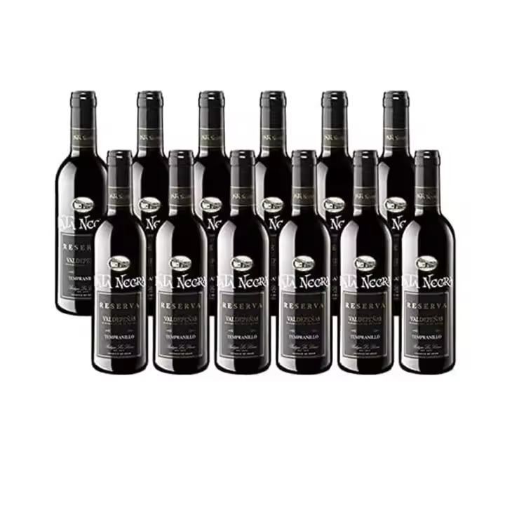 Pack de 24 Botellas Botellines de Vino Pata Negra Valdepeñas Reserva 375ml - Vinos para Detalles de Bodas - 1