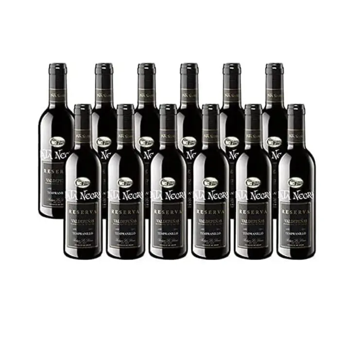 Pack de 24 Botellas Botellines de Vino Pata Negra Valdepeñas Reserva 375ml - Vinos para Detalles de Bodas - 1