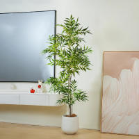 Arbol Artificial Grande De 78-140cm Hojas De Nandina Y Palma Real Tacto Planta De Bambú Falso Para Decoración De Jardín Oficina Y Hogar - details 8