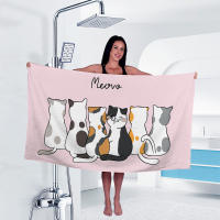 Toalla De Baño Digital Impreso De Gato Rosa Dulce 160x80cm Aumentada Y Suave Toalla De Playa Gruesa Y Cómoda Para El Inodoro - details 0