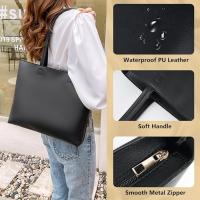 Bolsos de Mujer, Cuero PU Bolsa Tote Grande, Bolso Bandolera Mujer Bolso, Gran Capacidad Bandolera Casual con Cremallera, para Compras, Viajes de - details 3