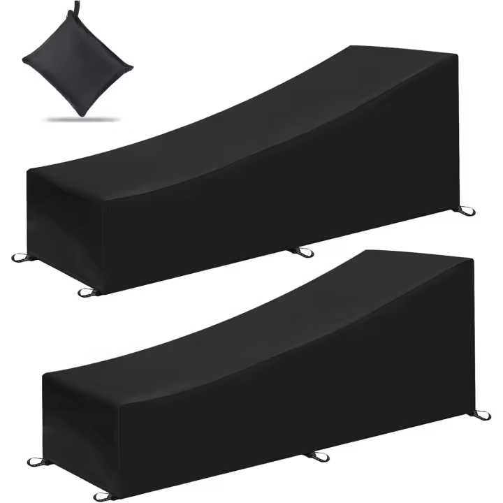 fundas para tumbonas - Protector de muebles de ratán para jardín, patio, impermeable, resistente al viento y a los rayos UV (200 x 70 x 40 x 75 cm) - 1