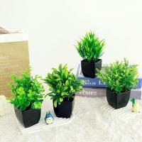 4pcs Plantas Artificiales Verdes Para Exteriores Pequeñas En Macetas Decoraciones Para Escritorio Hogar Y Oficina Propiedades Fotográficas - details 3