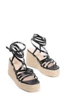 Sandalias cuñas altas con plataforma de espartos para mujer con tiras cruzadas Mynzi - details 2