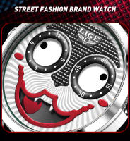 Reloj De Cuarzo LIGE 2025 Para Hombre Creativo Con Correa De Cuero Resistente Al Agua Diseño De Payaso Moda Casual Reloj Hombre - details 6