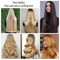 Extensiones De Cabello Sintético Longitud 24 Pulgadas Color Platinado Y Negro 16 Clips 6 Piezas Rastros Resistente Al Calor Para Mujeres - details 0