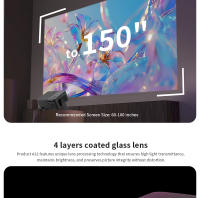 Proyector AUN A32 MINI Portátil Para Cine En Casa LED WIFI Espejo Android IOS SmartPhone 1080P 4K Movie Resolución Óptica 1280x720dpi - details 6