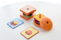Juguetes Educativos De Madera Para Niños Juego De Cocina Pretendida Sándwich De Hamburguesa Simulación Juego De Alineación Montessori - details 13