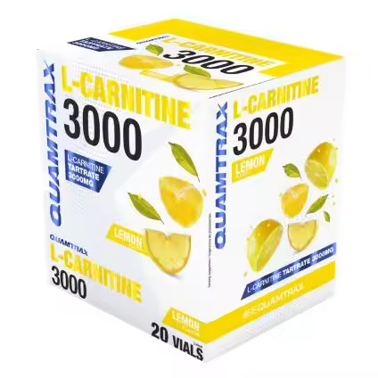 L-Carnitine 3000 – 20 Viales – 3000 mg  por Vial – Favorece la Quema de Grasas, Aumenta la Energía y Mejora el Rendimiento Físico QUAMTRAX - 1