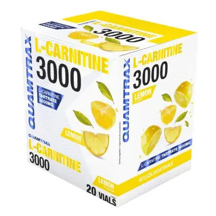 L-Carnitine 3000 – 20 Viales – 3000 mg  por Vial – Favorece la Quema de Grasas, Aumenta la Energía y Mejora el Rendimiento Físico QUAMTRAX - 1