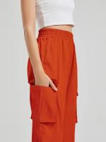 Women's Casual Workwear Sweatpants High-Waisted Loose Fit Solid Color with Belt And Pockets mid Waist Ankle-Length Polyester - details 15
