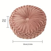 Cojín De Terciopelo En Forma De Calabaza Suave Y Redonda De Color Sólido Con Patrón De Dandelion Decoración Para Sofa Y Oficina Accesorio De Hogar - details 4