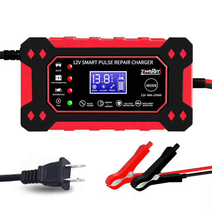 Cargador De Batería De Coche Automático Completo 12V Con Pantalla Digital Reparador De Pulso Para Baterías De Agua Y Secas Ácido Lead - 1