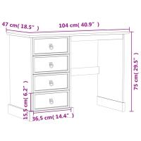 vidaXL Tocador Corona madera maciza de pino 104x47x75 cm - details 6