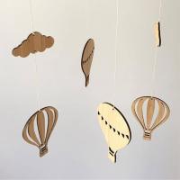 Globo de aire caliente de madera, carillón de viento colgante, adornos de pared, campana de cama de bebé, estilo nórdico, decoración de habitación de niños, accesorios para fotos de guardería - details 2