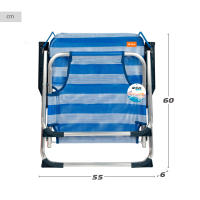Aktive - Pack 2 sillas playa plegables, fabricadas de textileno y aluminio, con respaldo fijo, miden 44x40x72 cm, tienen asa de hombro y topes antivuelco, soportan 100 kg, ligeras y resistentes, de asiento bajo - details 4
