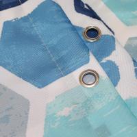 Cortina de Ducha Azul Lavable de Poliéster, con Anillo de Plástico 180x200 cm,para Ducha o Bañera - details 4