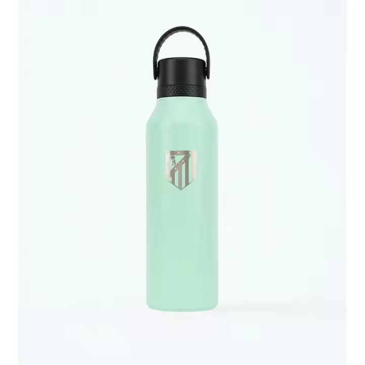 Termo botella Runbott Sport 60 Atlético de Madrid – Escudo Original  Color Menta. Recubrimiento cerámico para un sabor puro. Tapón roscado para comodidad. Mantiene el agua fría 24h❄️ y caliente 12h♨️. Sostenible, reutilizable, resistente. Fans Atleti - 1