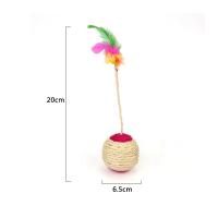 Juguete Interactivo Para Gatos Pelota De Rasguñar Sisal Divertido Juego Con Plumas Adecuado Para Gatitos Suministros Para Gatos - details 4