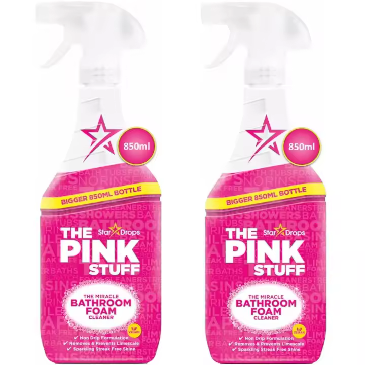Stardrops The Pink Stuff Miracle - Limpiador de espuma para baño,(2 x 850 ml) - 1