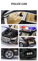 Modelo De Coche De Aleación 1/32 S680 Policial Con Luz Y Sonido Función Retroceso Pull Toy Para Niño Colección Regalos Metal Diecast Negro Blanco - details 5