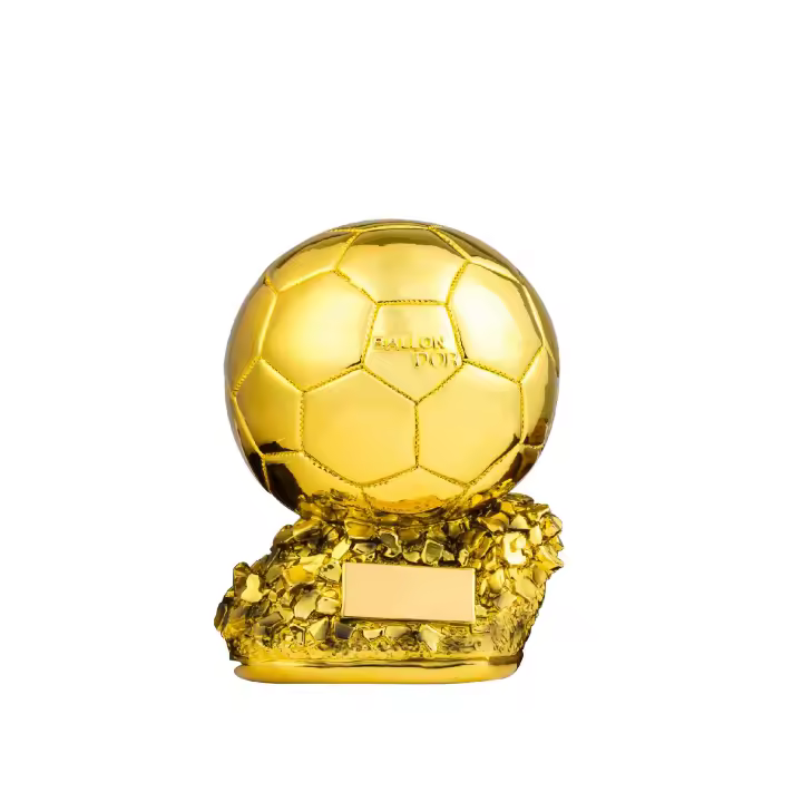 Copa De Fútbol Dorada Con Tecnología Electroplata Decoración De Escritorio Artefacto Resina Regalo De Cumpleaños Y Oficina - 1