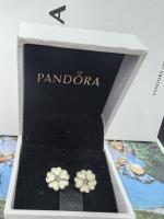 Pendientes de Aros en Plata de Lei Prímula de Esmalta Blanco 290569 EN12,Incluye Caja Original - details 0