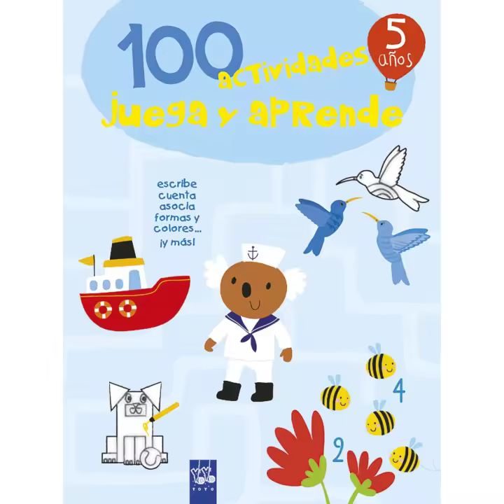 Libro 100 actividades juega y aprende 5 años. Editorial YOYO Año 2020 Autor YOYO ISBN 9788408221425 - 1