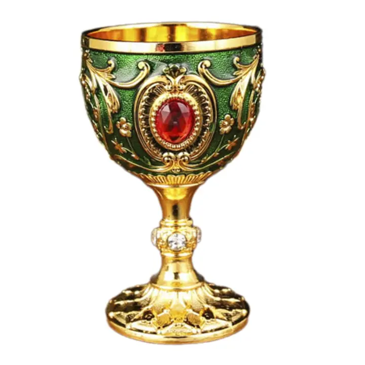 Vaso Gótico Medieval Vintage 30ml Con Patrón De Flores Taza De Bebida Ceremonial Artesanal Para Regalos De Renacimiento Y Fiesta - 1