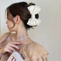 Elegantes Clip Para Pelo De Mujer Con Lazo En Satén Grande Doble Cara Accesorios Para El Cabello Barrettes De Fiesta - details 3