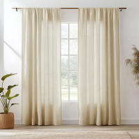 Cortinas De Lino Algodón Transparentes Para Dormitorio Y Sala De Estar Con Bolsa De Roda Filtración De Luz Estilo Europeo - details 12
