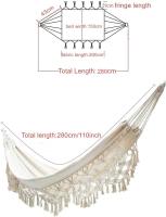 Soft cotton garden hammock with backpack, ideal for garden, porch, travel, camping - details 0