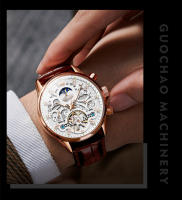 Reloj Mecánico Para Hombre OLEVS 6658 Con Fase Lunar Y Luminosidad Resistente Al Agua De Cuero Acero Inoxidable Y Dial Luminoso - details 14