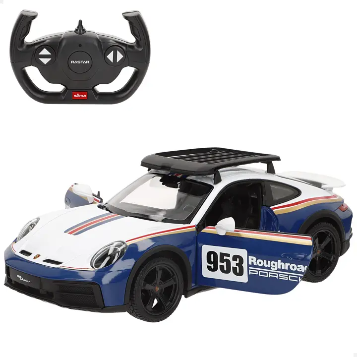 Rastar coche teledirigido Porsche 911 Dakar 1:14 con maletero desmontable, luces delanteras y traseras, suspensión independiente y mando 2.4GHz - 1
