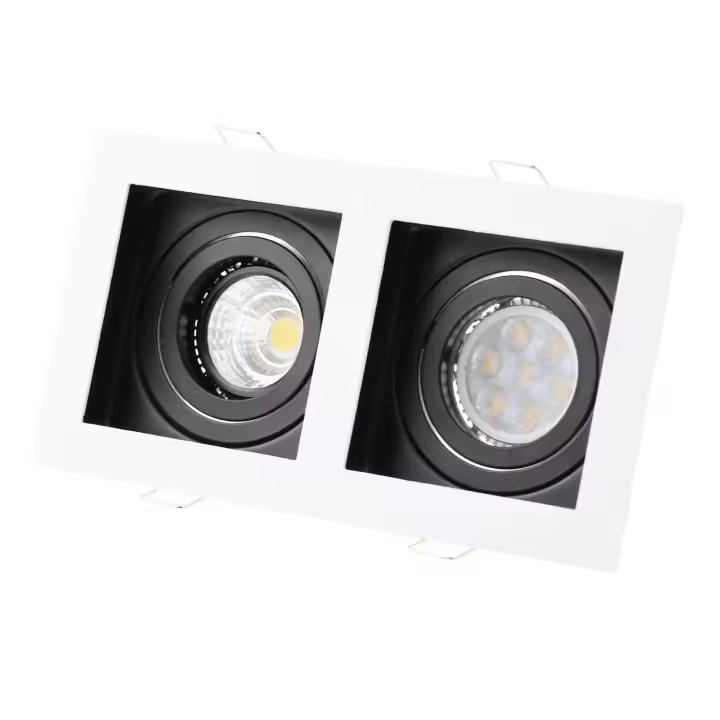 Lámpara De Punto De Luz LED Recubrimiento Blanco Negro Soporte De Bombilla GU10 Foco MR16 Ajustable Comercial Instalación En Fosa - 1