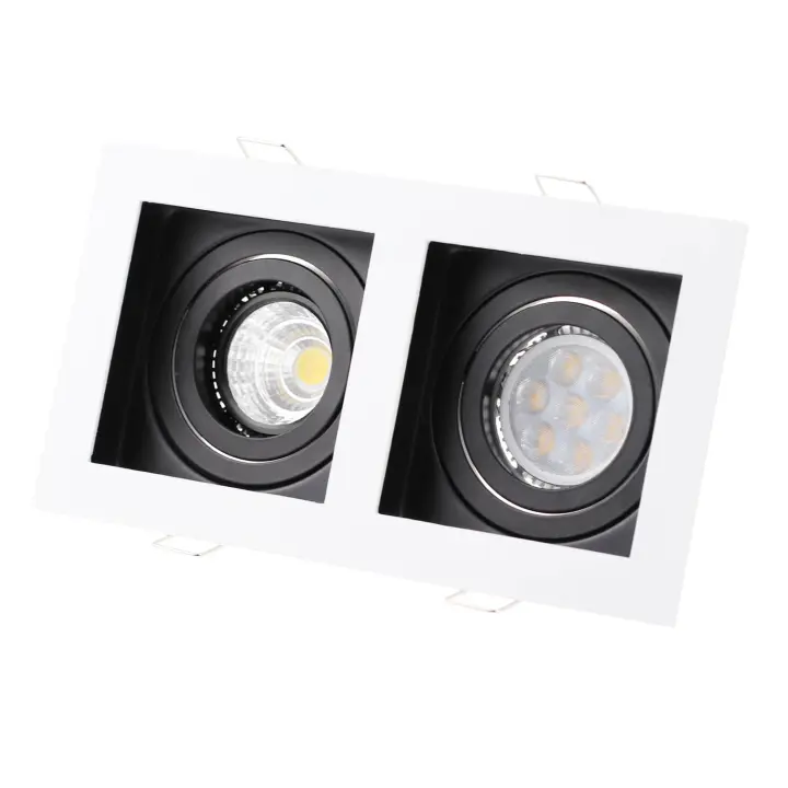 Lámpara De Punto De Luz LED Recubrimiento Negro Y Blanco Soporte De Bombilla GU10 Fijación Revestimiento De Aluminio Rotación Máxima 60° Para Iluminación Comercial - 1
