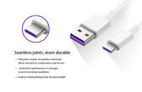 Cable De Carga Super Rápida Tipo C 5A Para Huawei P30 P20 pro Lite Mate20 10 pro P10 plus Lite Compatible Con USB 3.1 - details 3