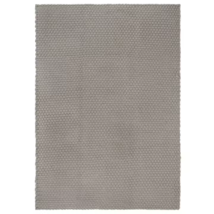 vidaXL Alfombra rectangular algodón gris 160x230 cm - 1