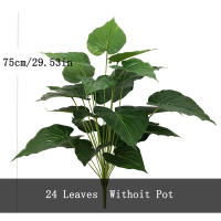 Árbol De Palma Artificial De 75cm Con 24 Cabezas Planta Falsa De Monstera Philodendron Hojas Verdes Para Decoración Interior Y Exterior - details 1