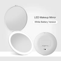 Espejo De Maquillaje Portátil LED 3.5 Pulgadas Compacto Doblesided Plegable Para Bolso Con Luz De Mano Y Aumento 3x - details 11